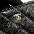 CHANEL 25A CLUTCH WITH CHAIN BAG CAVIAR BLACK LGHW