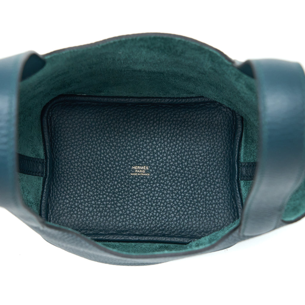 Hermes Picotin 18 Lock Bag Clemence 6O Vert Cypress GHW