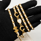 Chanel 22K Long Vanity with Coco Love Detailed Chain Lambskin White GHW（Microchip)