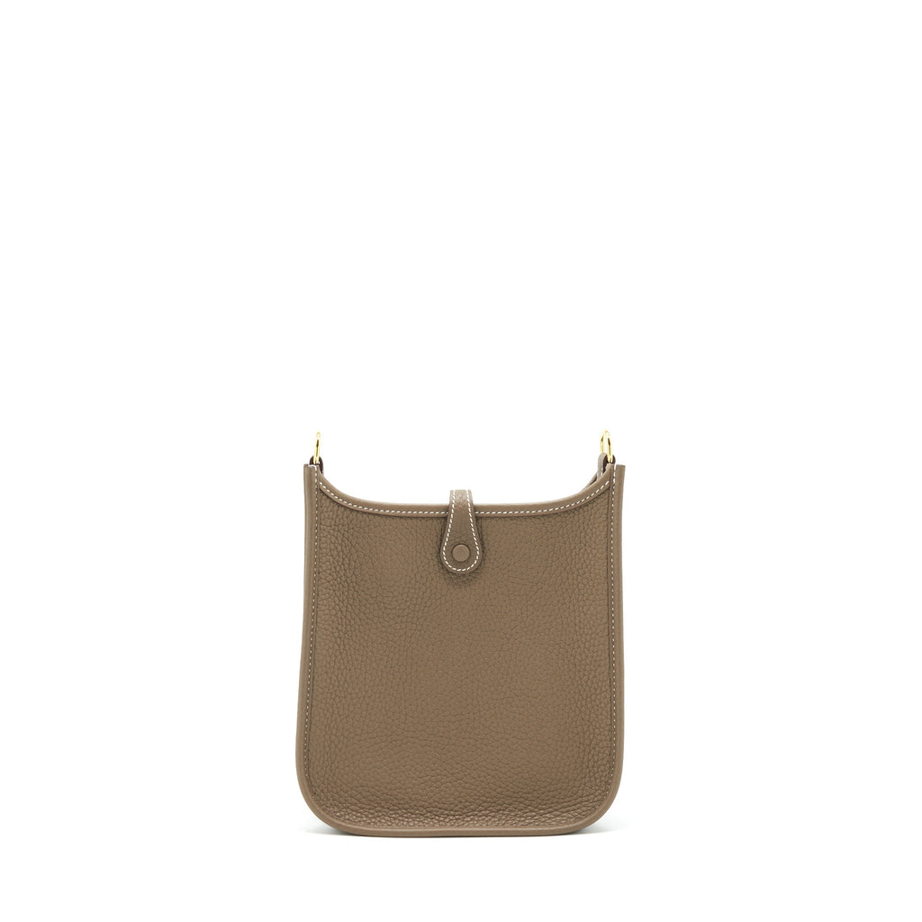 Hermes mini Evelyne Etoupe/ blue indigo GHW