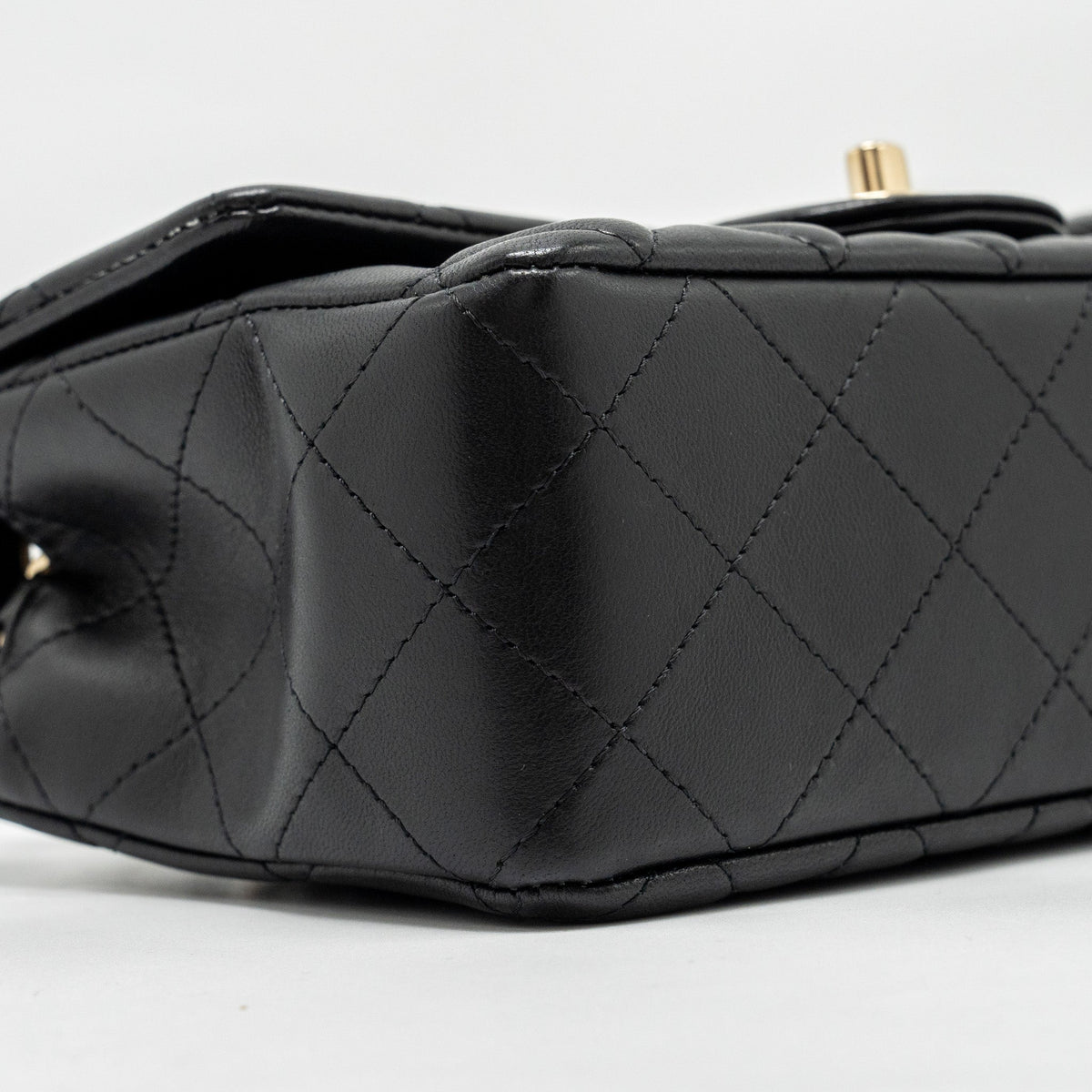 CHANEL MINI RECTANGULAR FLAP BAG LAMBSKIN BLACK LGHW (MICROCHIP)