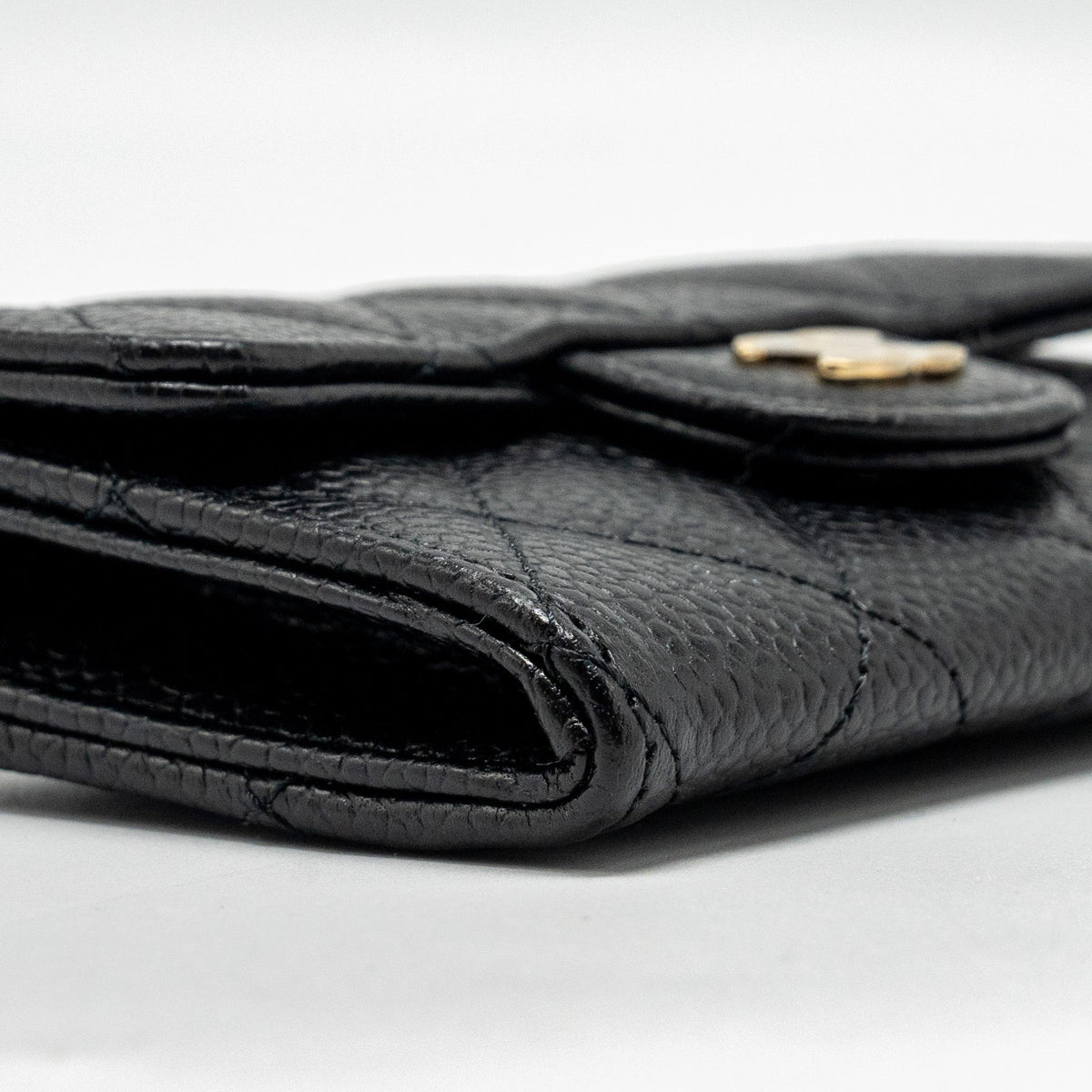 CHANEL CLASSIC FLAP CARD HOLDER CAVIAR BLACK GHW (MICROCHIP)