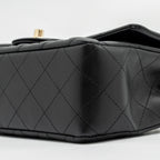 CHANEL MINI RECTANGULAR FLAP BAG LAMBSKIN BLACK LGHW (MICROCHIP)