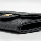 CHANEL CLASSIC FLAP CARD HOLDER CAVIAR BLACK GHW (MICROCHIP)