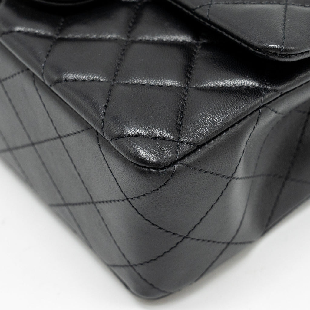CHANEL MINI RECTANGULAR FLAP BAG LAMBSKIN BLACK LGHW (MICROCHIP)