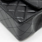 CHANEL MINI RECTANGULAR FLAP BAG LAMBSKIN BLACK LGHW (MICROCHIP)