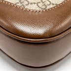 GUCCI JACKIE 1961 SMALL SHOULDER BAG GG SUPREME CANVAS /CALFSKIN BROWN/MULTICOLOUR GHW