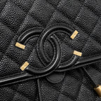 Chanel CC Filigree Backpack Caviar Black GHW