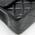 CHANEL MINI RECTANGULAR FLAP BAG LAMBSKIN BLACK LGHW (MICROCHIP)