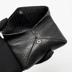Saint Laurent/YSL Cassandre Envelope Card Case Grained Lambskin Black SHW