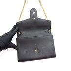 GUCCI GRAINED CALFSKIN GG LOGO WALLET ON CHAIN WITH GHW