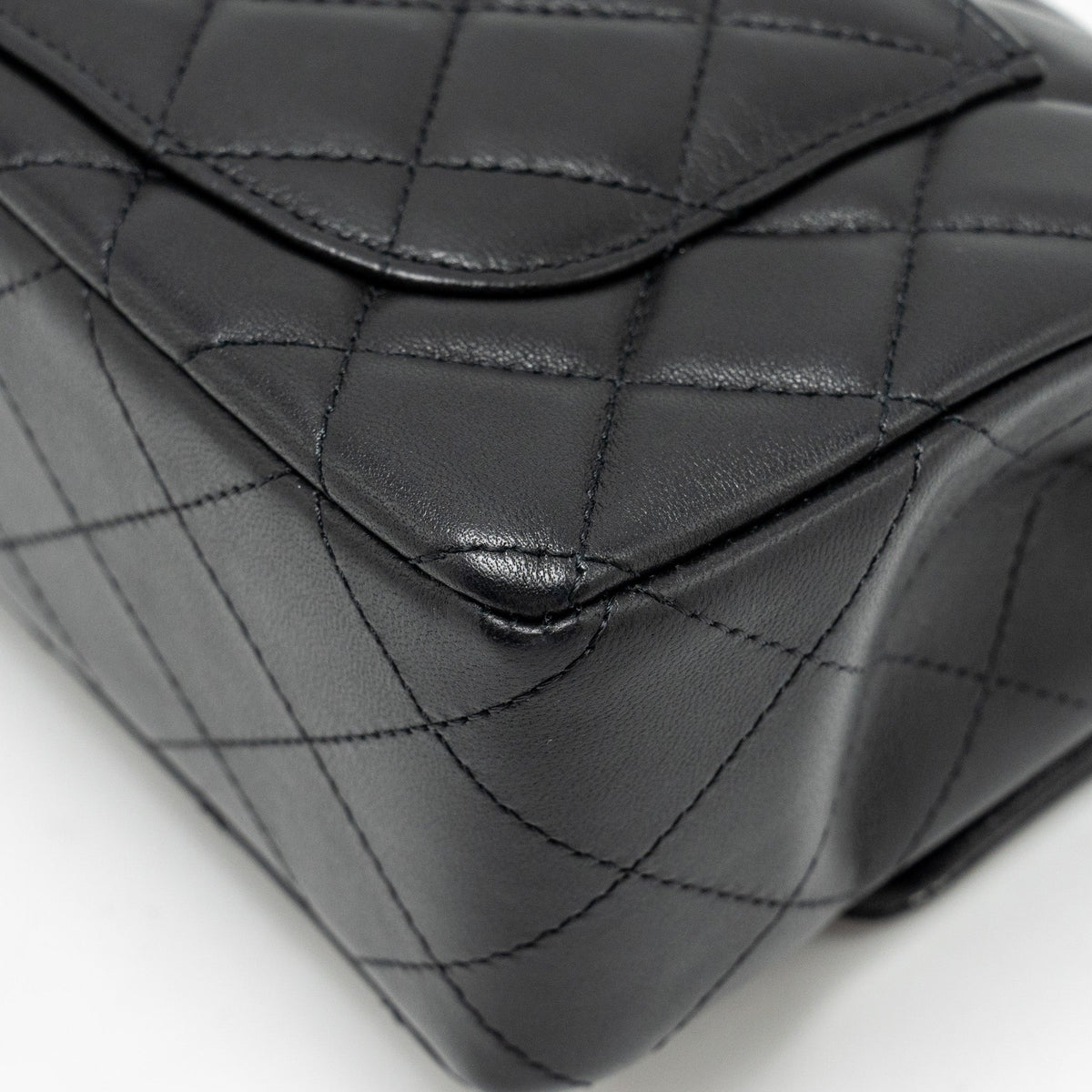 CHANEL MINI RECTANGULAR FLAP BAG LAMBSKIN BLACK LGHW (MICROCHIP)