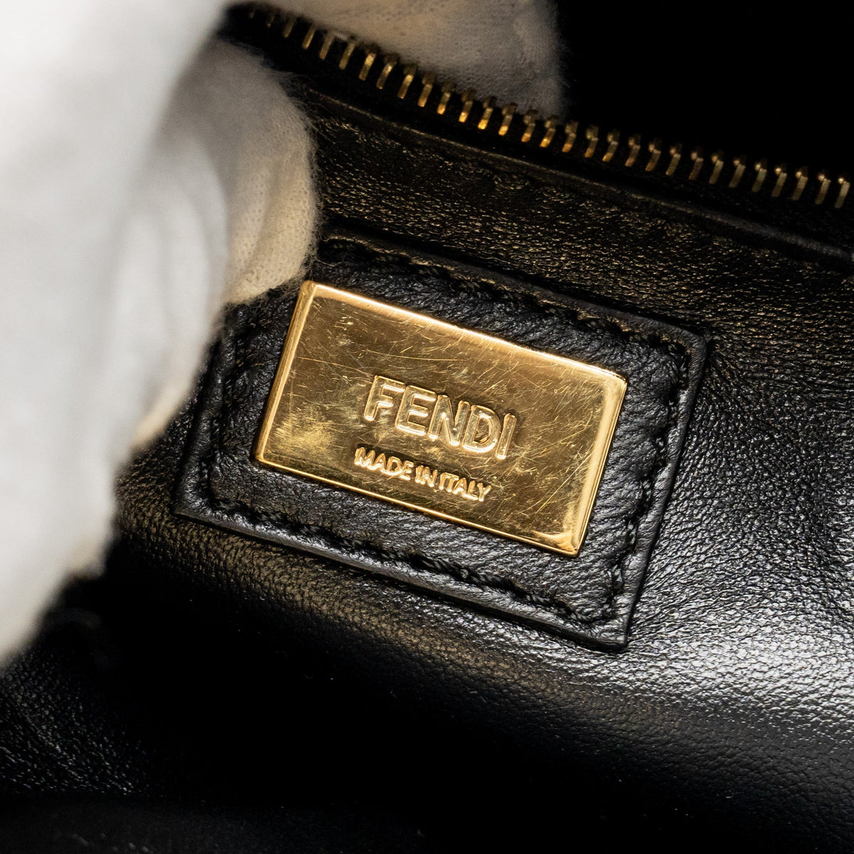 FENDI MINI PEEKABOO LAMBSKIN BLACK GHW