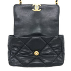 CHANEL SMALL 19 BAG GOATSKIN BLACK MULTICOLOUR HARDWARE