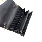 GUCCI GRAINED CALFSKIN GG LOGO WALLET ON CHAIN WITH GHW