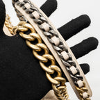 CHANEL MAXI 19 BAG GOATSKIN BEIGE MULTICOLOR HARDWARE
