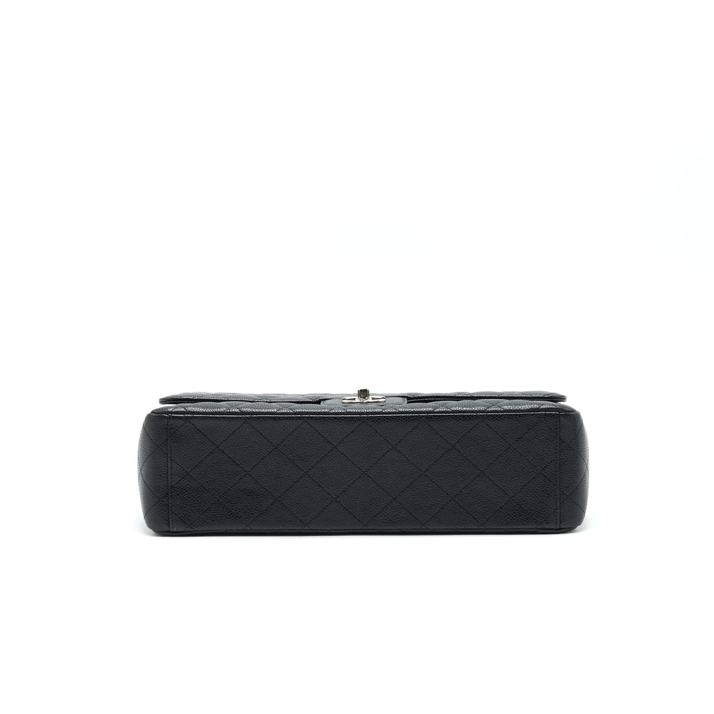 CHANEL CAVIER CLASSIC MAXI SINGLE FLAP BAG BLACK SHW