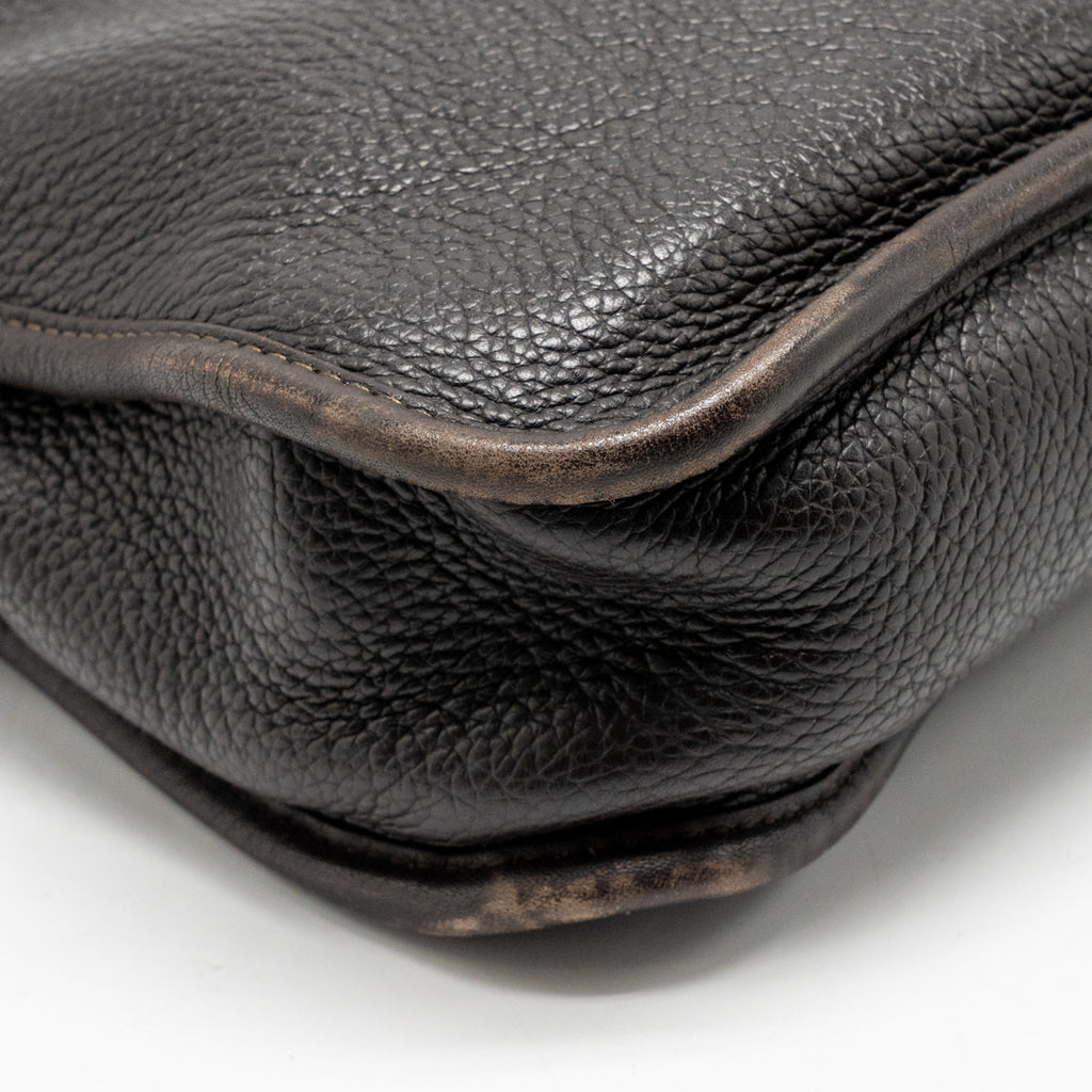 Loewe Anagram Briefcase Grained Calfskin Brown SHW