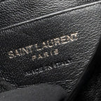 Saint Laurent/YSL Cassandre Envelope Card Case Grained Lambskin Black SHW