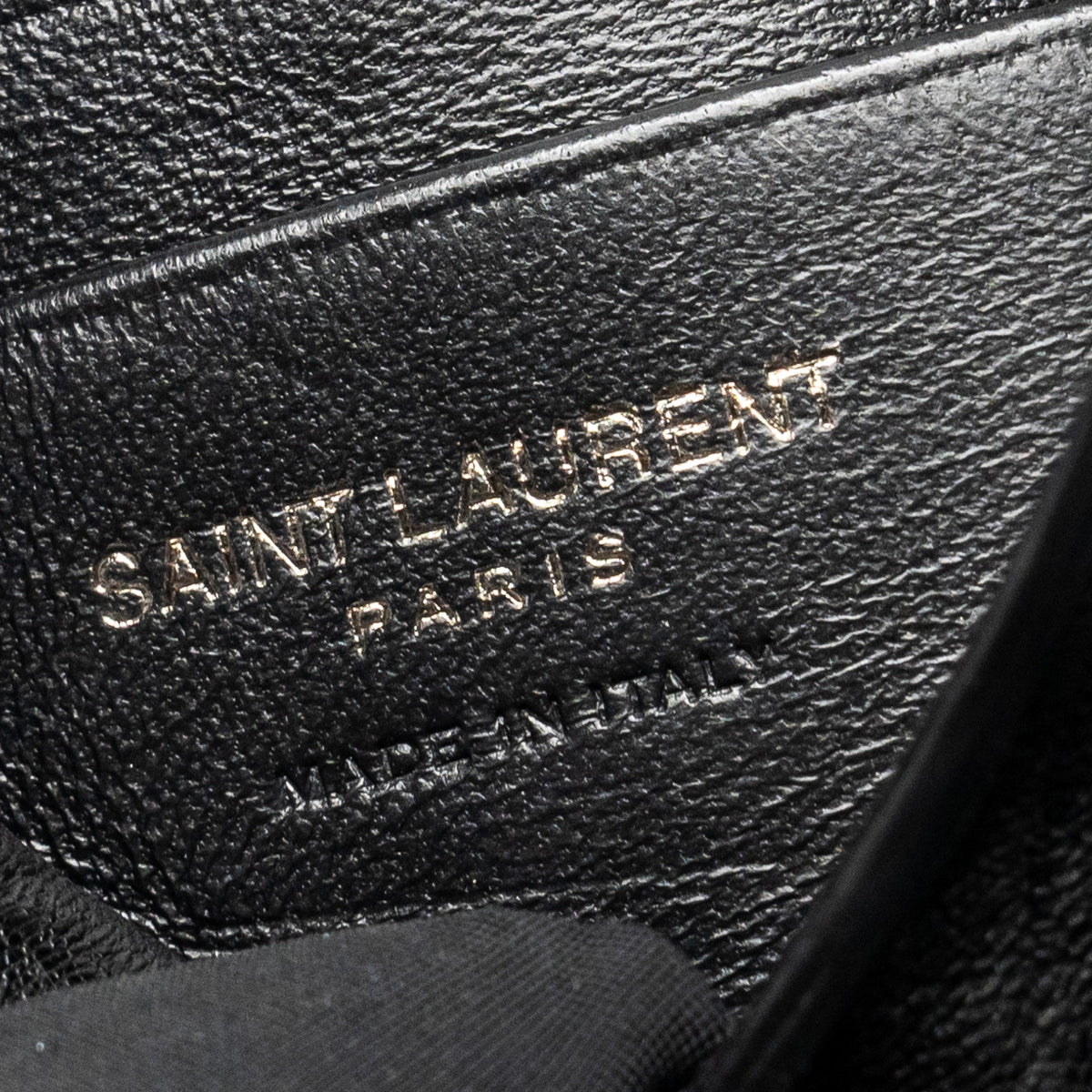 Saint Laurent/YSL Cassandre Envelope Card Case Grained Lambskin Black SHW