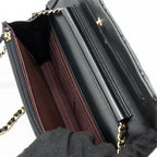 CHANEL CLASSIC WALLET ON CHAIN LAMBSKIN BLACK GHW