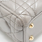 DIOR MINI LADY DIOR LAMBSKIN IRIDESCENT GREY LGHW