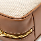 Miu Miu Large Beau Bag Canvas/Leather Beige/Brandy GHW