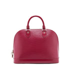 LOUIS VUITTON ALMA PM EPI DARK RED SHW WITH INITIAL J.Y ON KEY TAG