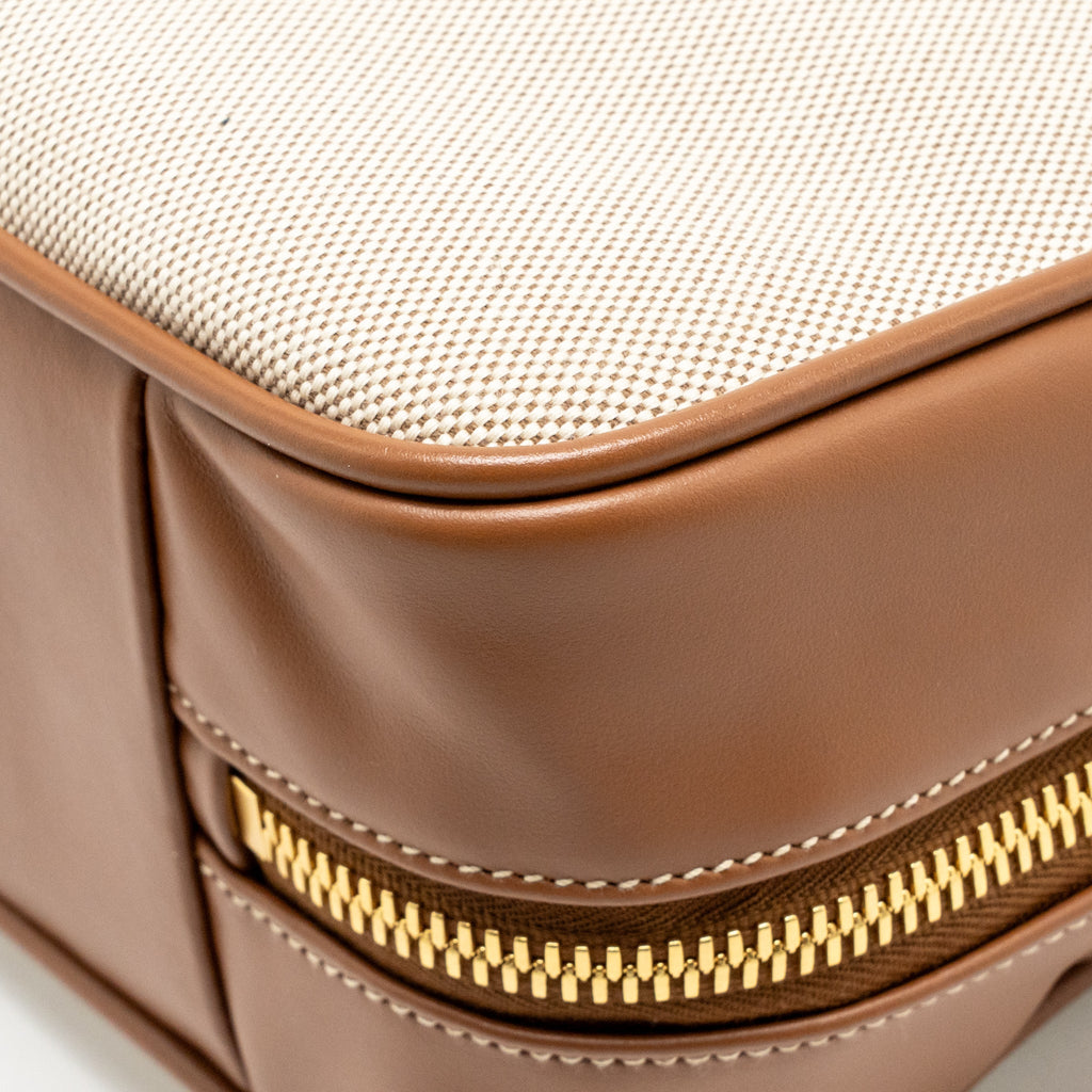 Miu Miu Large Beau Bag Canvas/Leather Beige/Brandy GHW