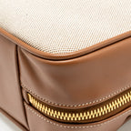Miu Miu Large Beau Bag Canvas/Leather Beige/Brandy GHW