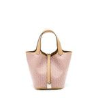 HERMES PICOTIN 18 LUCKY DAISY SWIFT CHAI/ROSE/BLANC SHW
