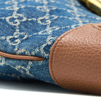 GUCCI JACKIE 1961 SMALL SHOULDER BAG DENIM/LEATHER BLUE/BROWN GHW