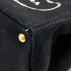 Prada Small Canapa Tote Bag Canvas Black/White GHW