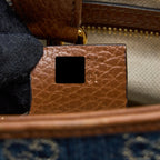 GUCCI JACKIE 1961 SMALL SHOULDER BAG DENIM/LEATHER BLUE/BROWN GHW
