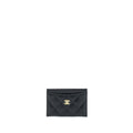 CHANEL CLASS QUILTED CARD HOLDER CAVIAR BLACK GHW