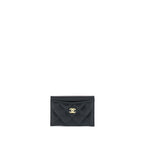 CHANEL CLASS QUILTED CARD HOLDER CAVIAR BLACK GHW
