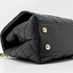 CHANEL SMALL COCO HANDLE WITH PYTHON HANDLE CAVIAR BLACK/BURGUNDY GHW