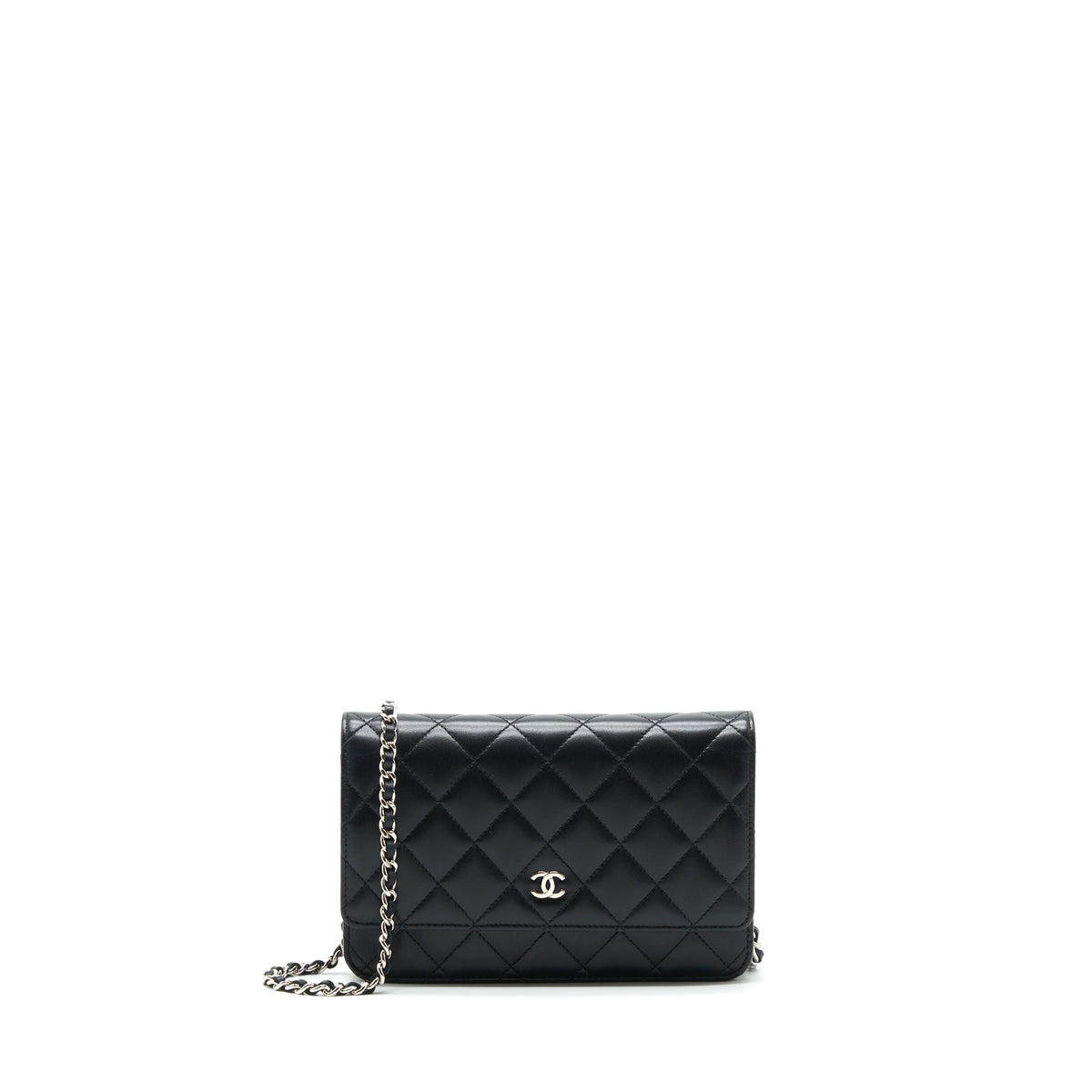 CHANEL CLASSIC WALLET ON CHAIN LAMBSKIN BLACK SHW