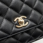 CHANEL MINI COCO HANDLE CAVIAR BLACK LGHW (MICROCHIP)