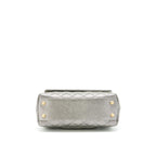 CHANEL SMALL COCO HANDLE 24CM CAVIAR METALLIC SILVER GHW