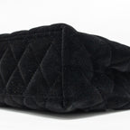 CHANEL 24A MINI SHOPPING TOTE/MINI KELLY VELVET BLACK GHW (MICROCHIP)