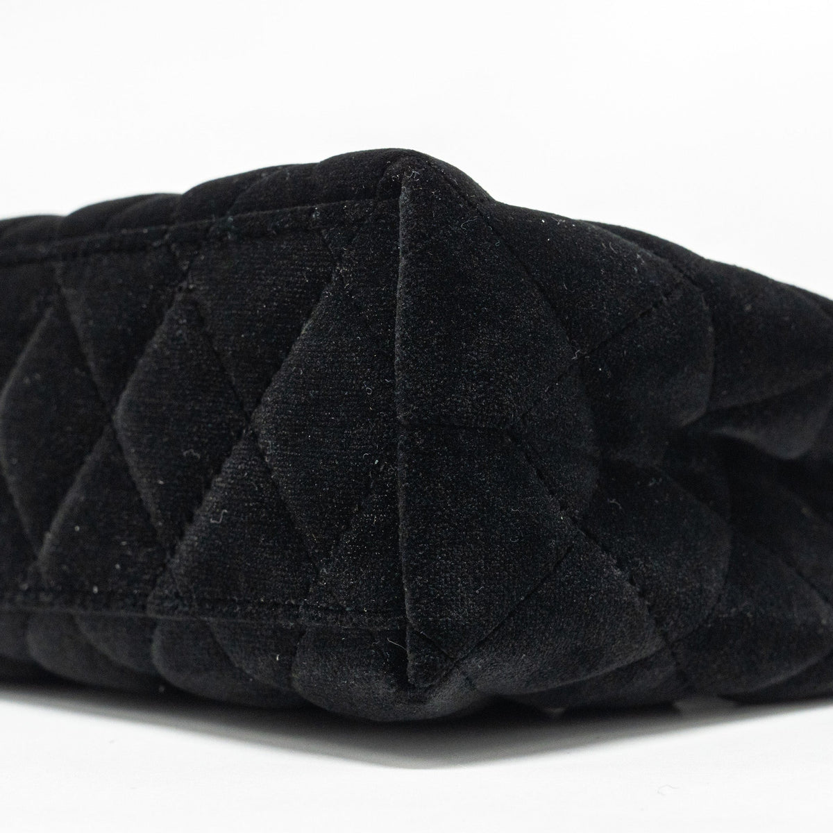 CHANEL 24A MINI SHOPPING TOTE/MINI KELLY VELVET BLACK GHW (MICROCHIP)