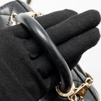 CHANEL MINI COCO HANDLE CAVIAR BLACK LGHW (MICROCHIP)