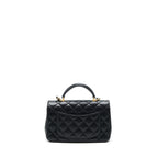 CHANEL TOP HANDLE RECTANGULAR FLAP BAG LAMBSKIN GHW