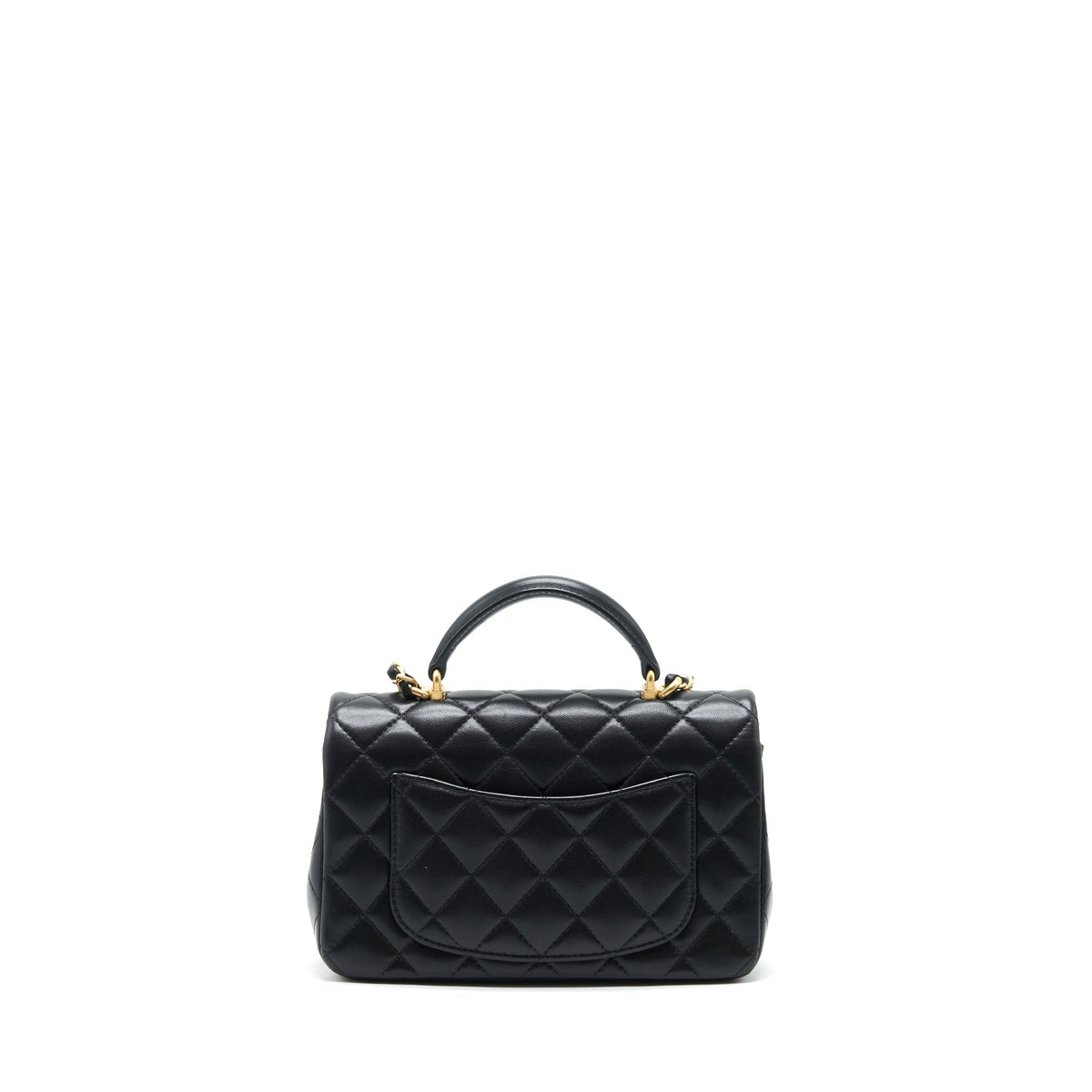 CHANEL TOP HANDLE RECTANGULAR FLAP BAG LAMBSKIN GHW