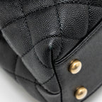CHANEL SMALL COCO HANDLE WITH PYTHON HANDLE CAVIAR BLACK/BURGUNDY GHW