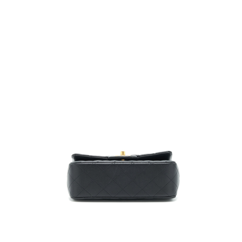 CHANEL TOP HANDLE RECTANGULAR FLAP BAG LAMBSKIN GHW