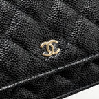 CHANEL CLASSIC WALLET ON CHAIN CAVIAR BLACK GHW (MICROCHIP)