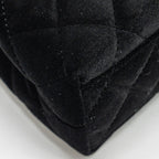 CHANEL 24A MINI SHOPPING TOTE/MINI KELLY VELVET BLACK GHW (MICROCHIP)
