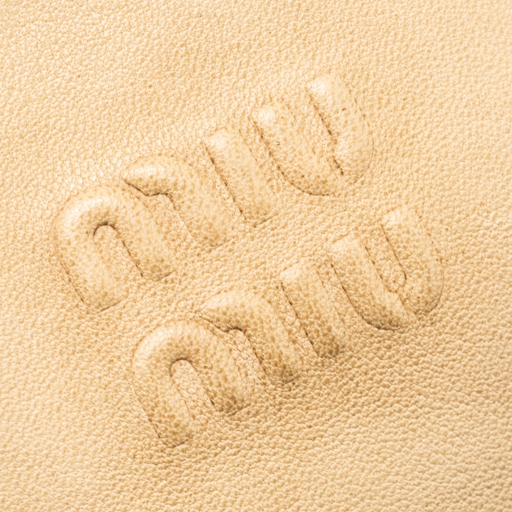 Miu Miu Clutch Bag Nappa Leather Beige GHW